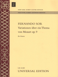 Sor Variations On Theme Mozart Op9 New Karl Scheit Sheet Music Songbook