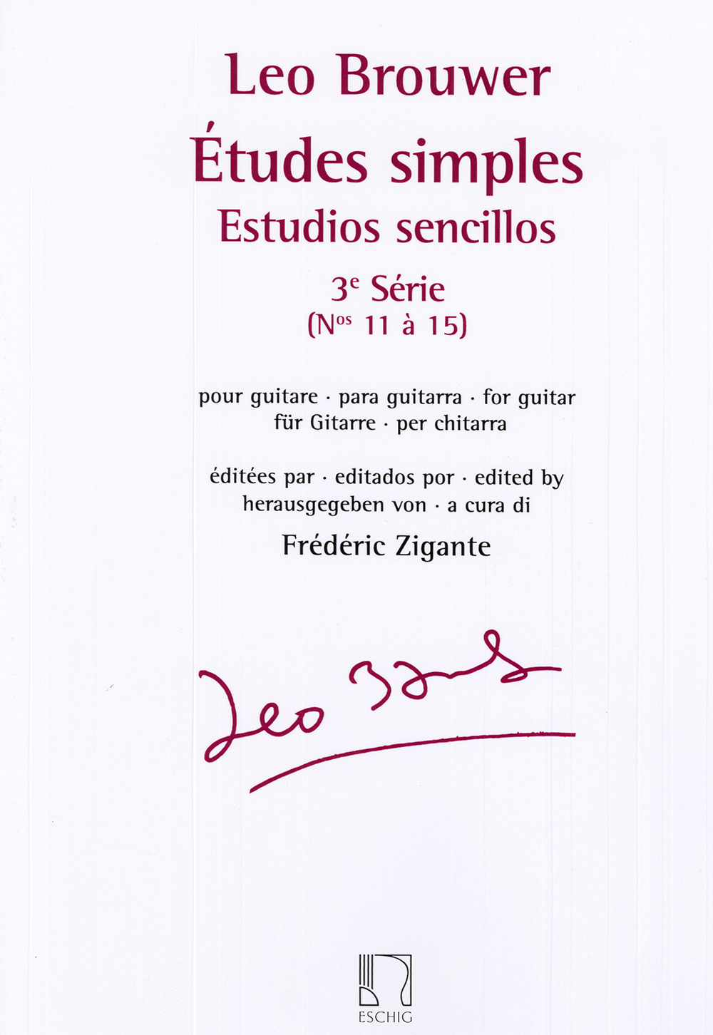 Brouwer Estudios Sencillos Etudes Simples Serie 3 Sheet Music Songbook