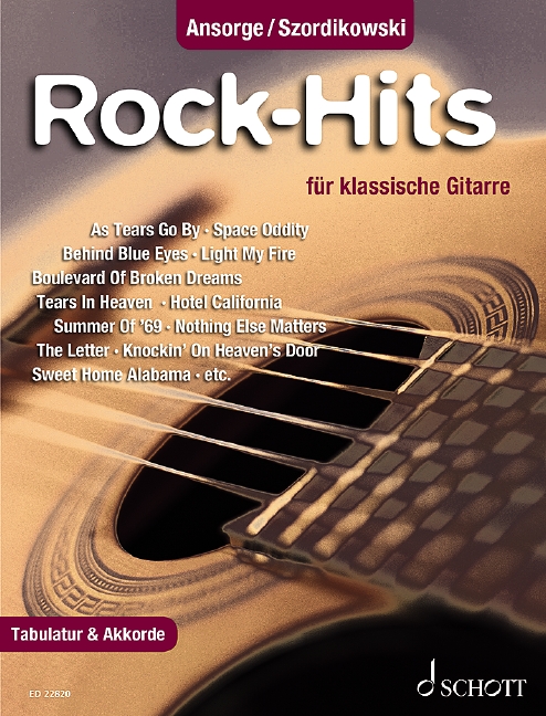 Rock-hits Classical Guitar Sheet Music Songbook