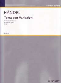 Handel Theme & Variations Harp Sheet Music Songbook