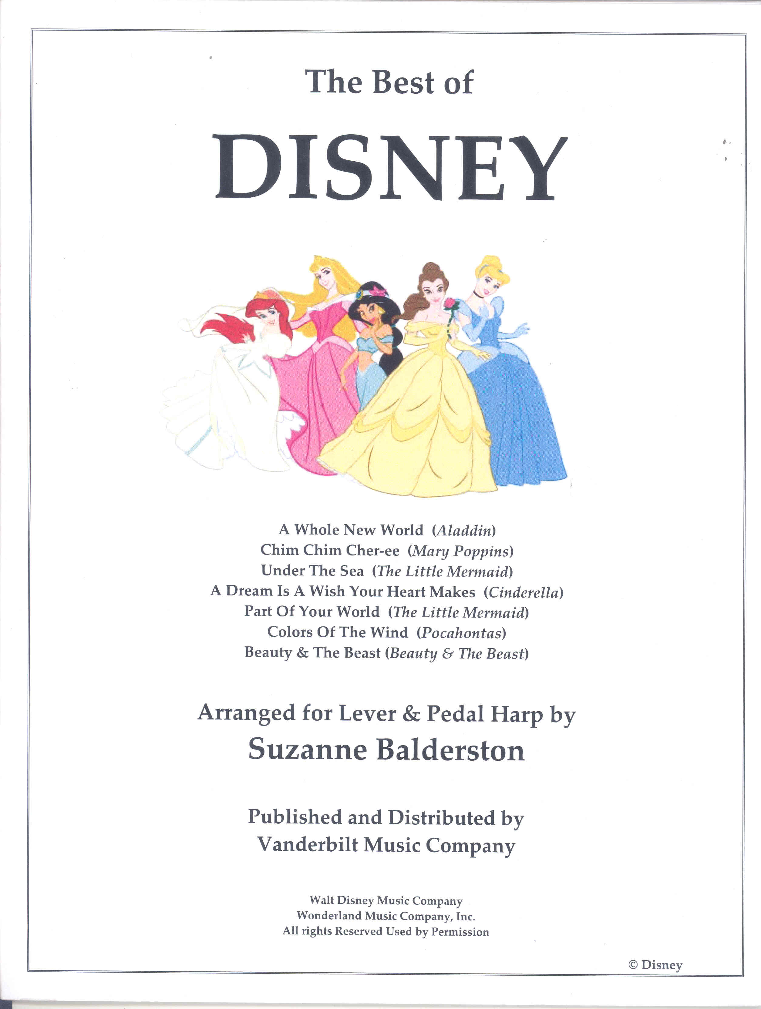 Best Of Disney Vol 1 Balderston Harp Sheet Music Songbook