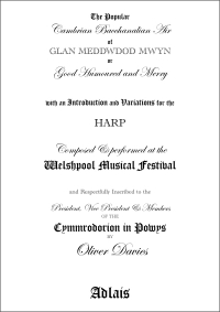 Davies Glan Medddod Mwyn Good Humoured & Merry Hp Sheet Music Songbook