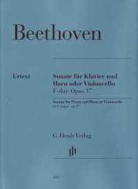 Beethoven Sonata Op17 Horn In F Or Cello & Piano Sheet Music Songbook