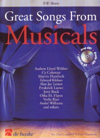 Great Songs From Musicals Horn Eb/f Book/cd Sheet Music Songbook