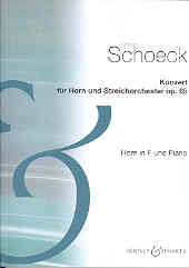 Schoeck Horn Concerto Horn & Piano Sheet Music Songbook