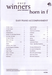 Winners Galore F Horn Piano Accomps Lawrance Sheet Music Songbook