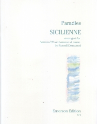 Paradies Sicilienne Denwood Horn Eb/f (or Bsn)/pf Sheet Music Songbook