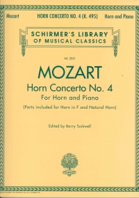 Mozart Horn Concerto No 4 Horn & Piano Sheet Music Songbook