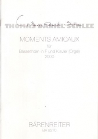 Schlee Moments Amicaux Op 50a Basset Horn Sheet Music Songbook
