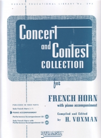 Concert & Contest Collection F Horn Piano Accomps Sheet Music Songbook