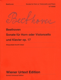 Beethoven Sonata Op17 Horn Or Cello & Piano Sheet Music Songbook