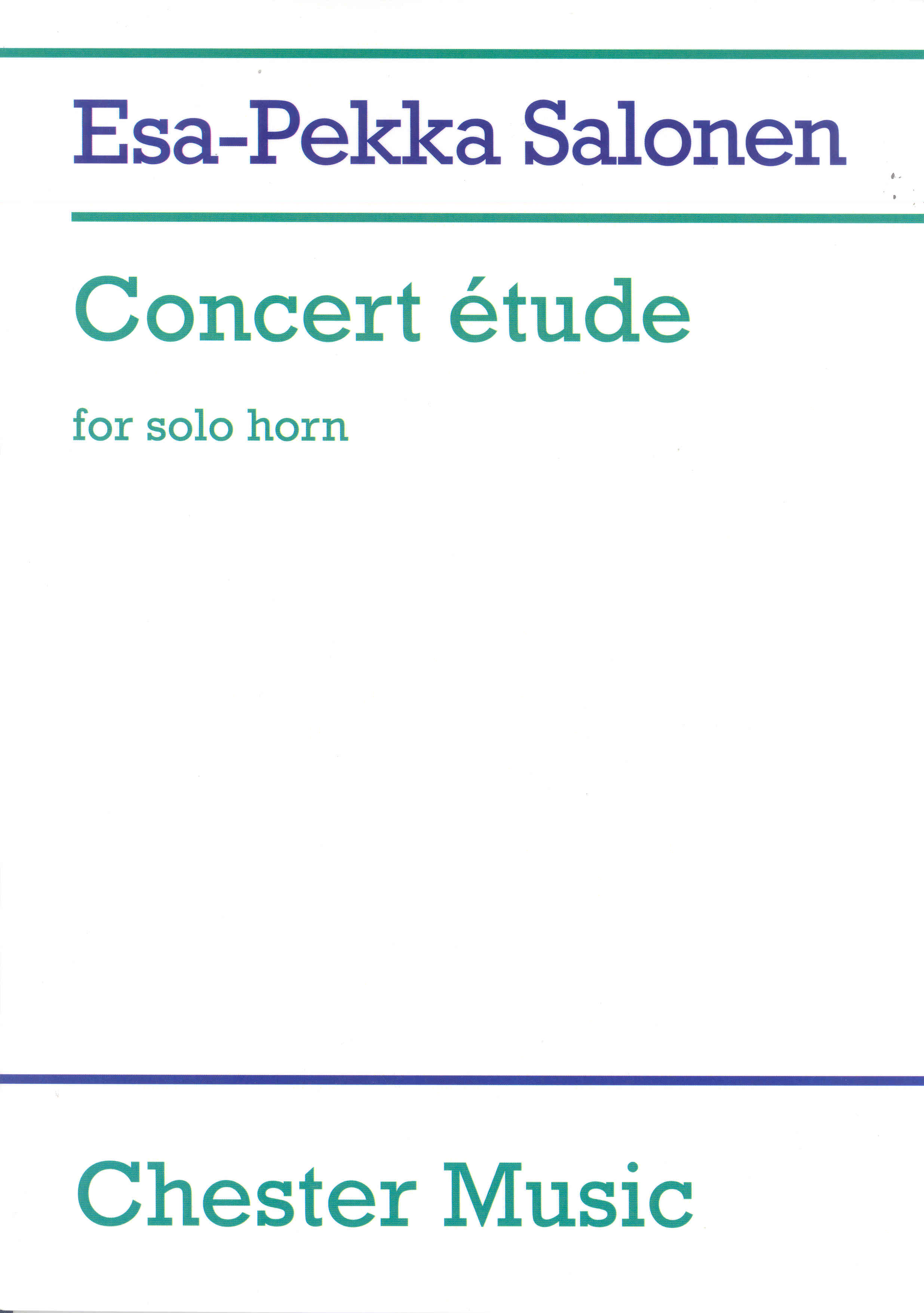 Salonen Concert Etude  Solo Horn Sheet Music Songbook