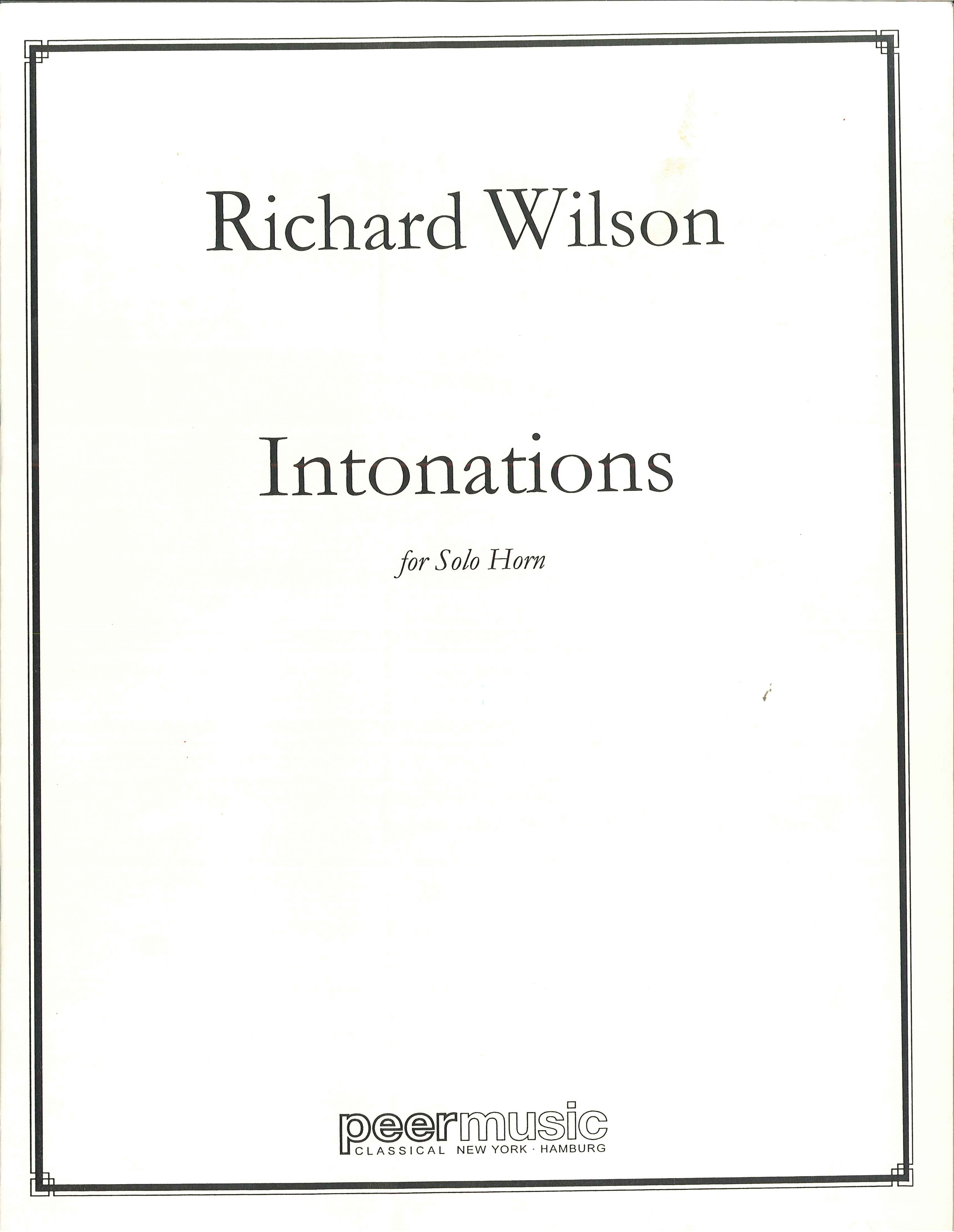 Wilson Intonations Horn Solo Sheet Music Songbook