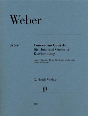 Weber Concertino Op45 Horn & Piano Reduction Sheet Music Songbook