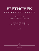 Beethoven Sonata F Maj Op17 Pno &horn/vcello Sheet Music Songbook