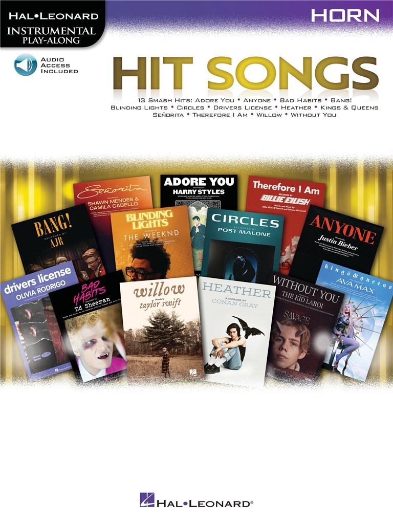 Hit Songs Instrumental Play Along Horn + Online Sheet Music Songbook