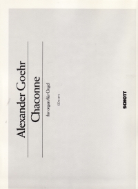 Goehr Chaconne Organ Sheet Music Songbook