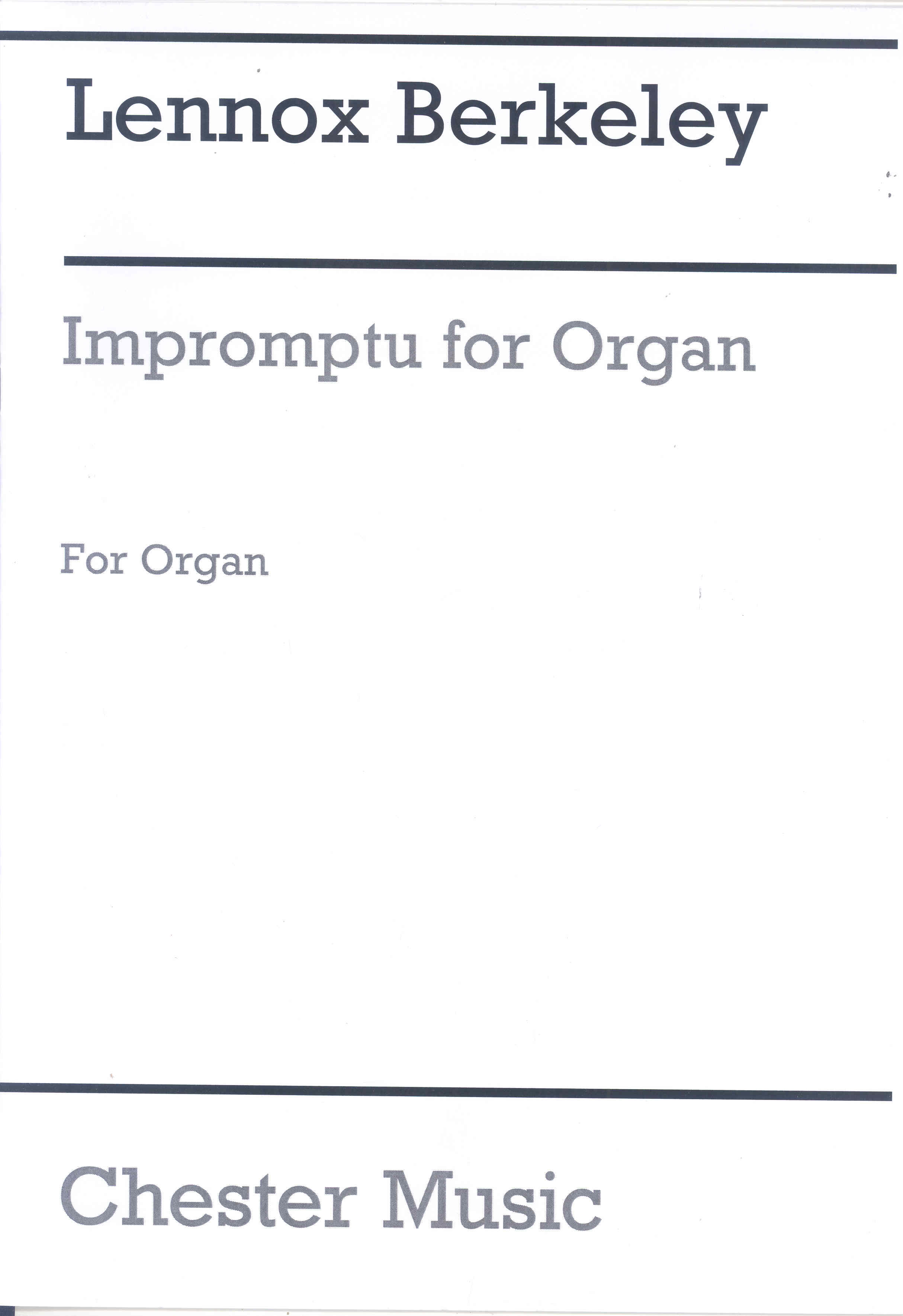 Berkeley Impromptu Organ Sheet Music Songbook