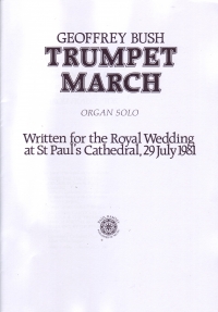 Bush Trumpet March Organ Sheet Music Songbook
