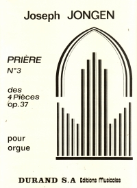 Jongen Priere (4 Pieces Op37, No3) Organ Sheet Music Songbook