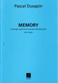 Dusapin Memory Organ Sheet Music Songbook