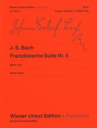 Bach French Suite No 5 Bwv 816 Piano Sheet Music Songbook