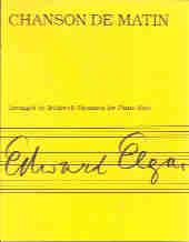 Elgar Chanson De Matin Piano Sheet Music Songbook