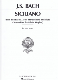 Bach Siciliano Sonata No 2 Arr Hughes Piano Sheet Music Songbook
