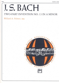 Bach Invention (2-part) No 13 A Minor Piano Sheet Music Songbook