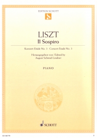 Liszt Il Sospiro Concert Study Piano Sheet Music Songbook