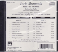 Lyric Moments Books 1 & 2 Cd Sheet Music Songbook