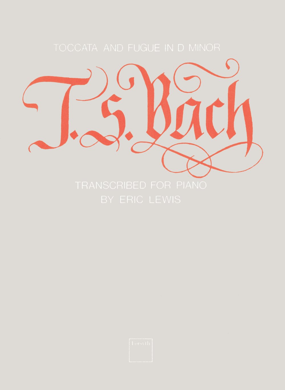 Bach Toccata & Fugue Dmin Lewis Piano Sheet Music Songbook