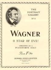 Wagner O Star Of Eve (portrait Ser 08) Sheet Music Songbook