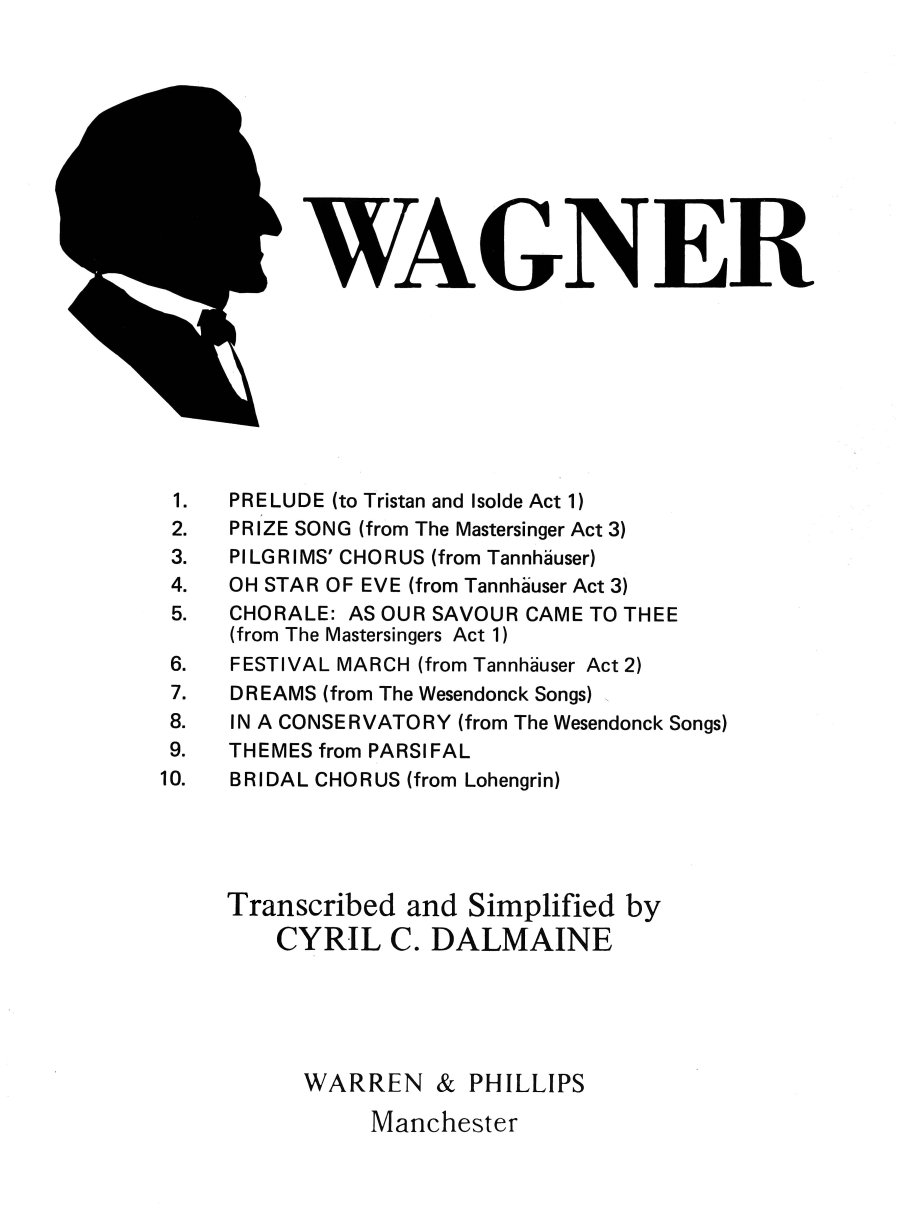 Silhouette Wagner Piano Sheet Music Songbook
