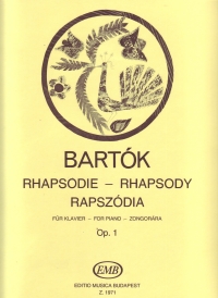Bartok Rhapsody For Piano And Orchestra Op1 Piano Sheet Music Songbook