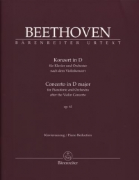 Beethoven Concerto D Op61 Piano & Orchestra Reduct Sheet Music Songbook