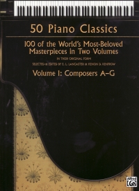 50 Piano Classics Vol 1 Composers A-g Sheet Music Songbook