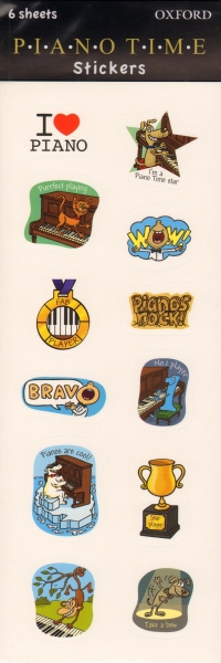 Piano Time Stickers 6 Sheet Pack Sheet Music Songbook