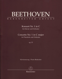 Beethoven Concerto No 1 C Op15 Piano Reduction Sheet Music Songbook