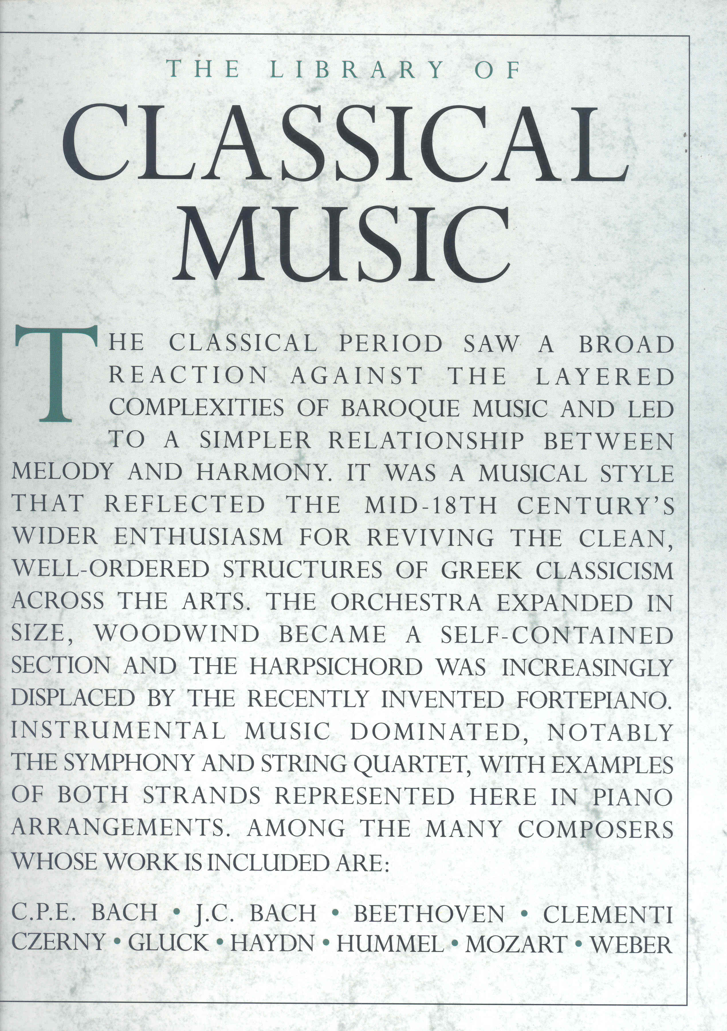 Library Of Classical Music Piano Sheet Music Songbook