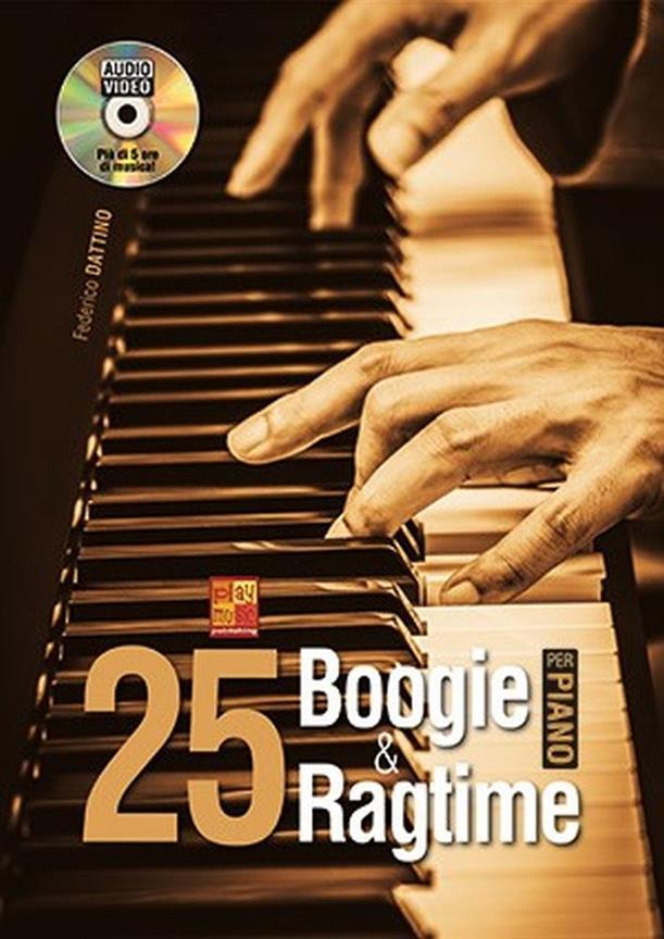 25 Boogie E Ragtime Per Pianoforte Book & Dvd Sheet Music Songbook