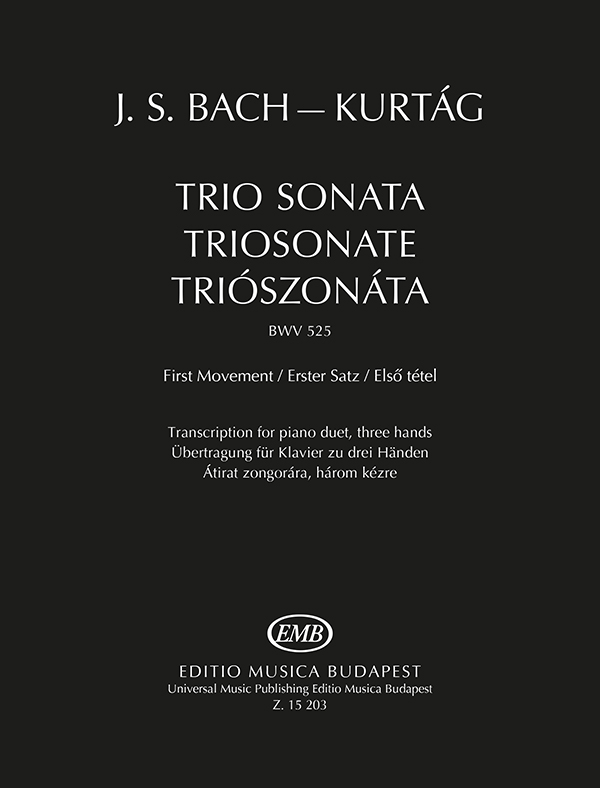 Bach Trio Sonata 1st Movement Piano Duet 3 Hands Sheet Music Songbook