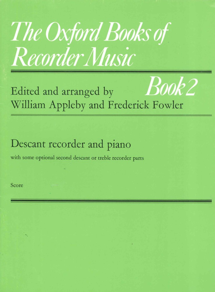 Oxford Book Of Recorder Music Book 2 Score Appleby Sheet Music Songbook