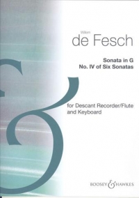 De Fesch Sonata G Descant Recorder/flute Keyboard Sheet Music Songbook