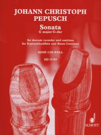 Pepusch Sonata G Descant Recorder & Piano Sheet Music Songbook