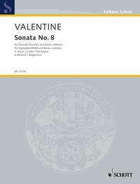 Valentine Sonata No 8 G Descant Recorder & Piano Sheet Music Songbook
