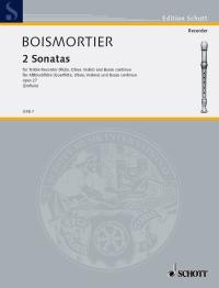 Boismortier Sonatas (2) Op27 C/g Treb Recorder &pf Sheet Music Songbook