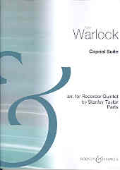 Warlock Capriol Suite Recorder Set Of Parts Sheet Music Songbook