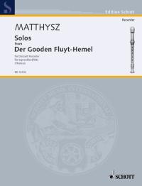 Matthysz Solos From Der Gooden Fluyt-hemel Descant Sheet Music Songbook
