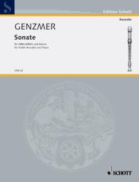 Genzmer Sonata Treble Recorder & Piano Sheet Music Songbook